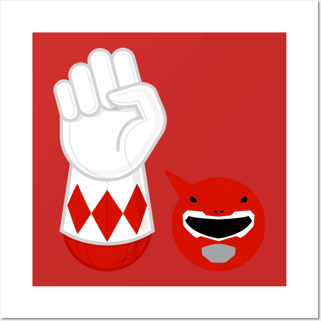 RED RANGER hand-power Wall Art by LuksTEES